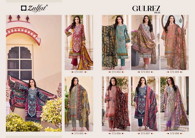 Gulrez Vol 3 By Zulfat Printed Cotton Dress Material Wholesale Clothing Suppliers In Mumbai
